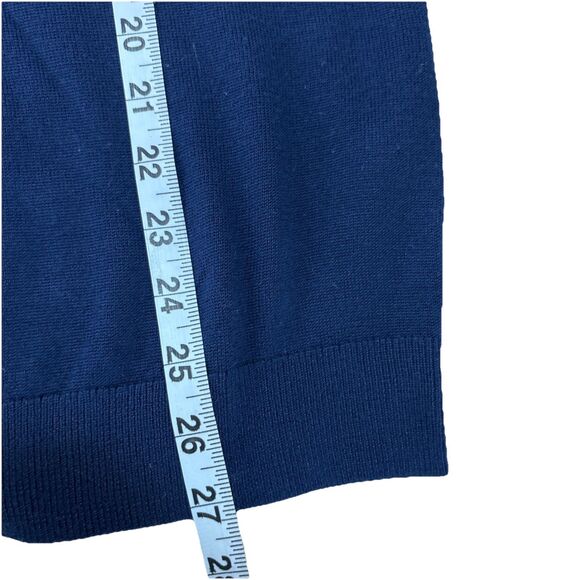 J.Crew Men’s Merino Wool V Neck Sweater Navy Blue Long Sleeve Pullover Size L - Picture 6 of 8